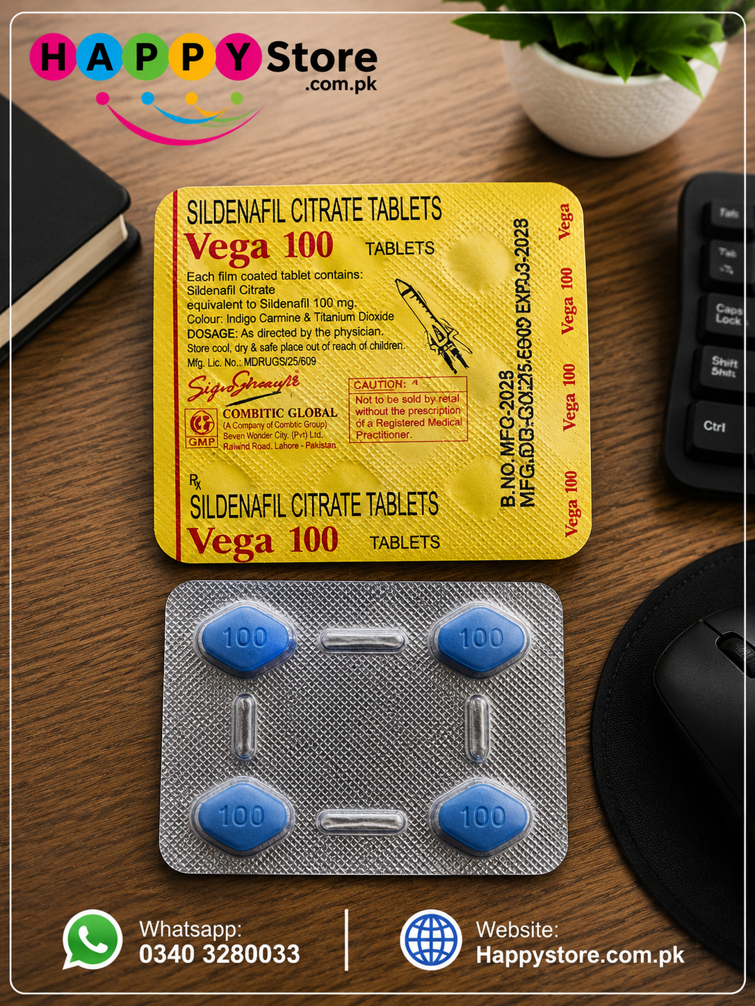 Vega 100mg  Sildenafil Citrate Tablets In Pakistan