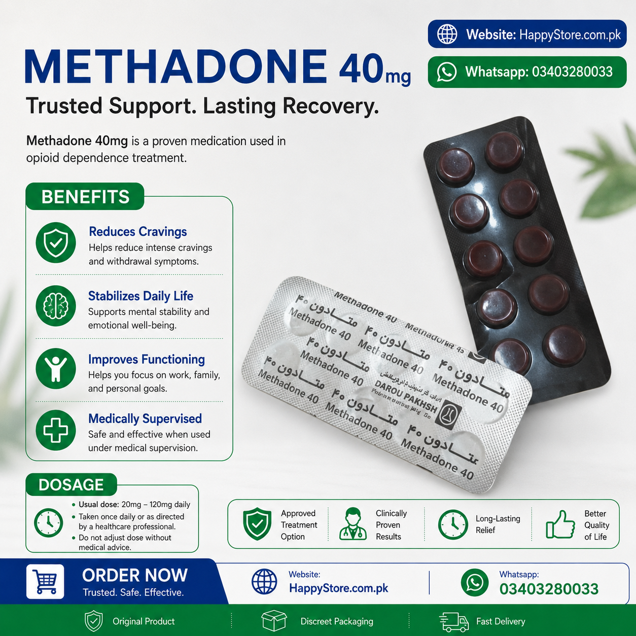 Methadone 40mg Tablet In Pakistan
