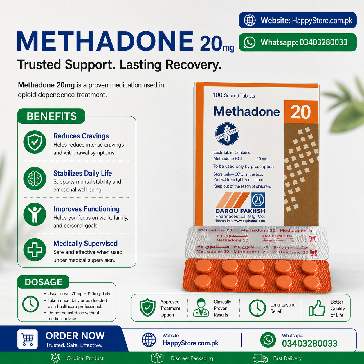 Methadone 20mg Tablet In Pakistan